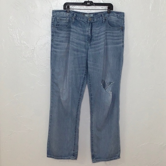 BKE Seth Straight leg distressed ripped destructed men jeans size 42R - Picture 3 of 16